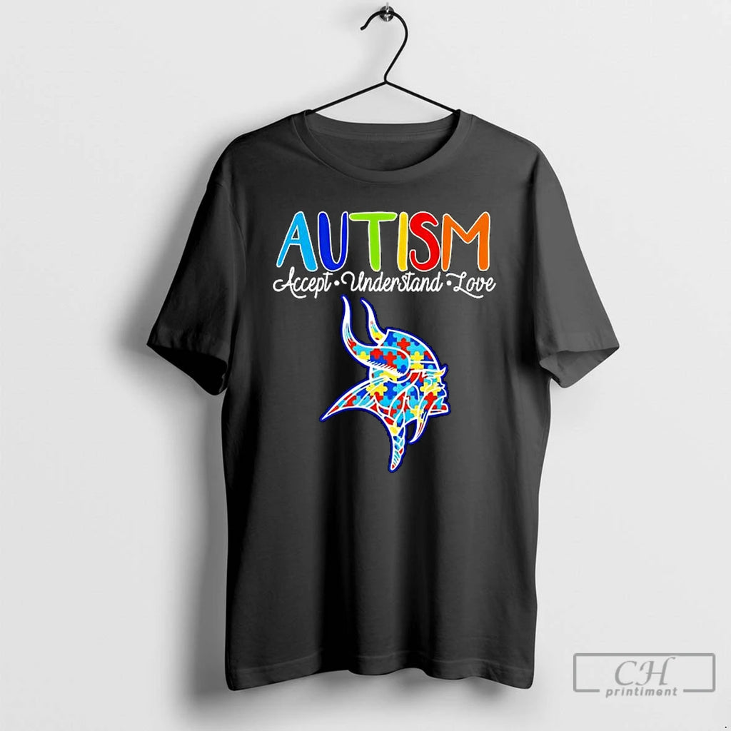 Premium Minnesota Vikings Autism Accept Understand Love T Shirts