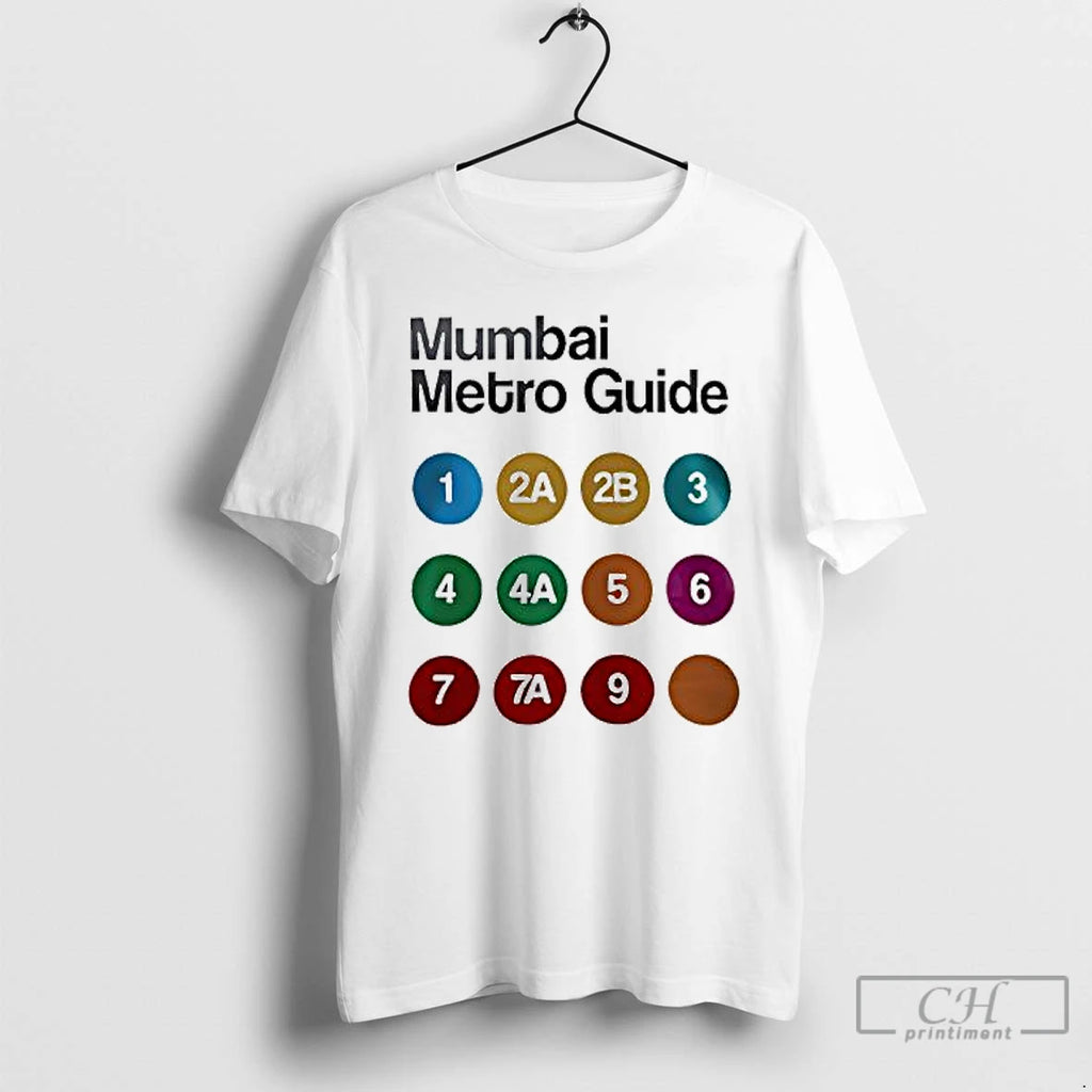 Premium Mumbai Metro Guide Code Numbered Logo T Shirts