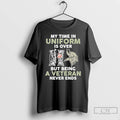 Premium My Time In Uniform Is Over Minnesota Vikings Logo But Being A Veteran Never
