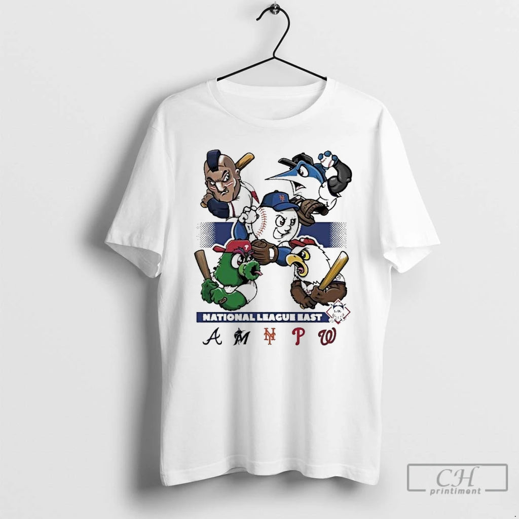 Premium National League East 2025 Mlb Postseason Mascot T Shirts