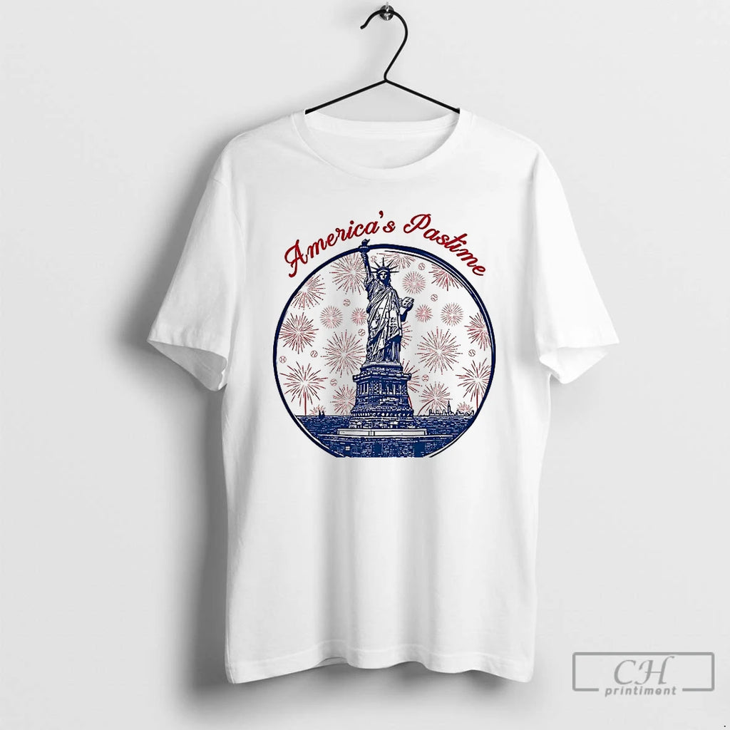 Premium New York Americas Pastime Statue Of Liberty T Shirts
