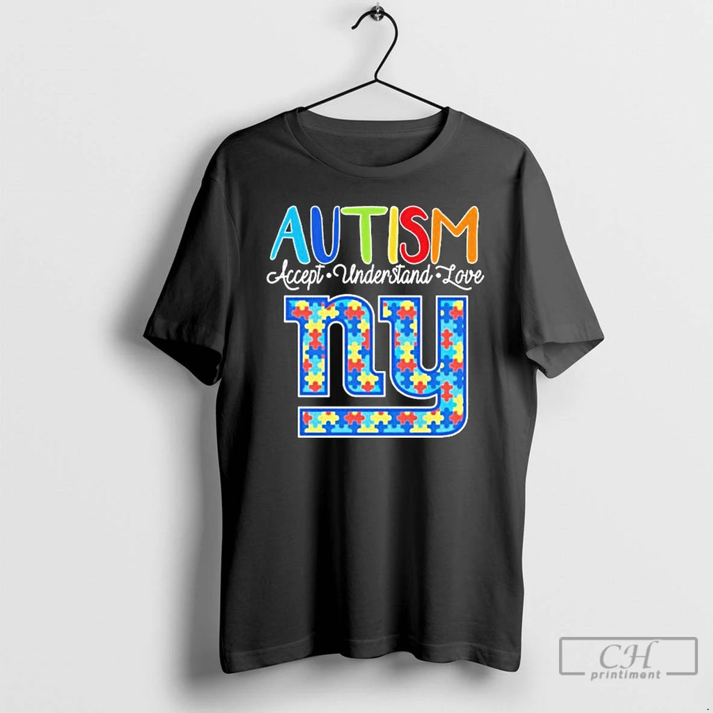 Premium New York Giants Autism Accept Understand Love T Shirts