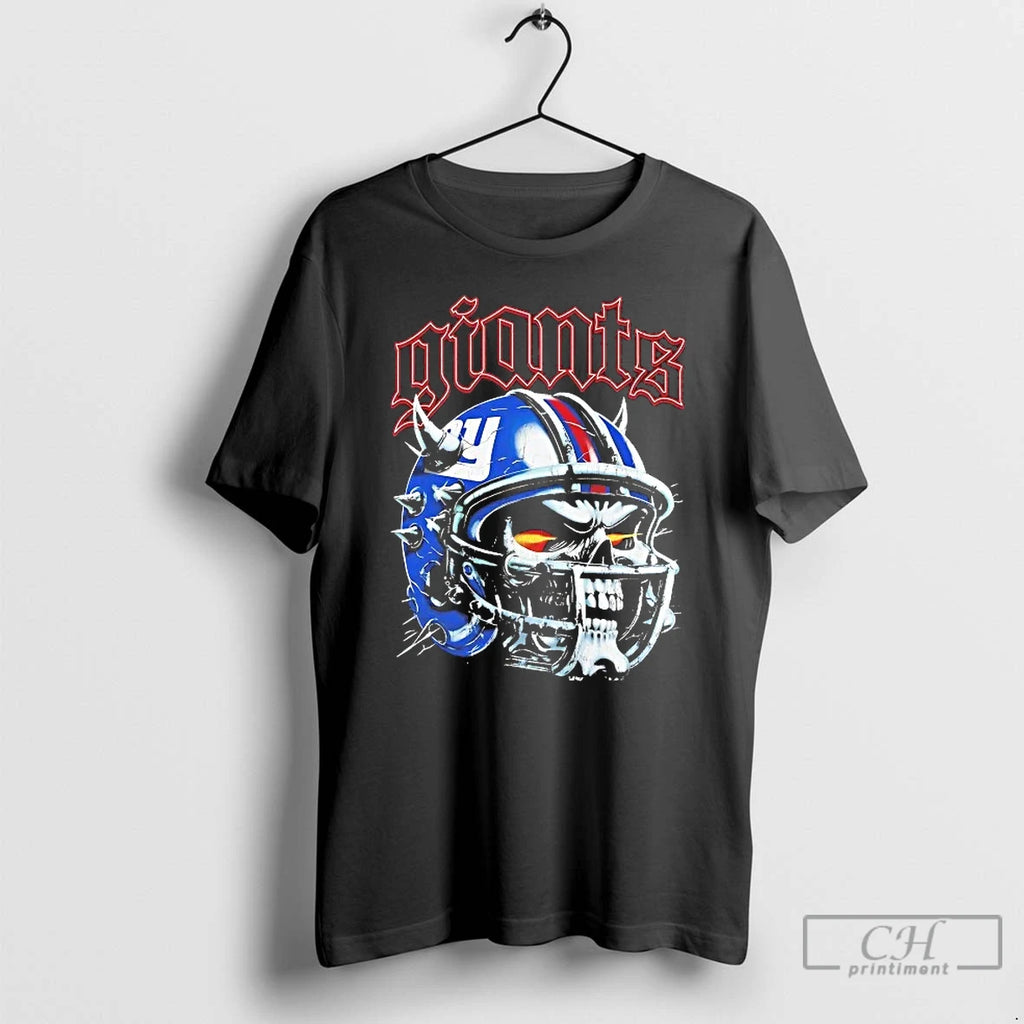 Premium New York Giants Skull Helmet T Shirts