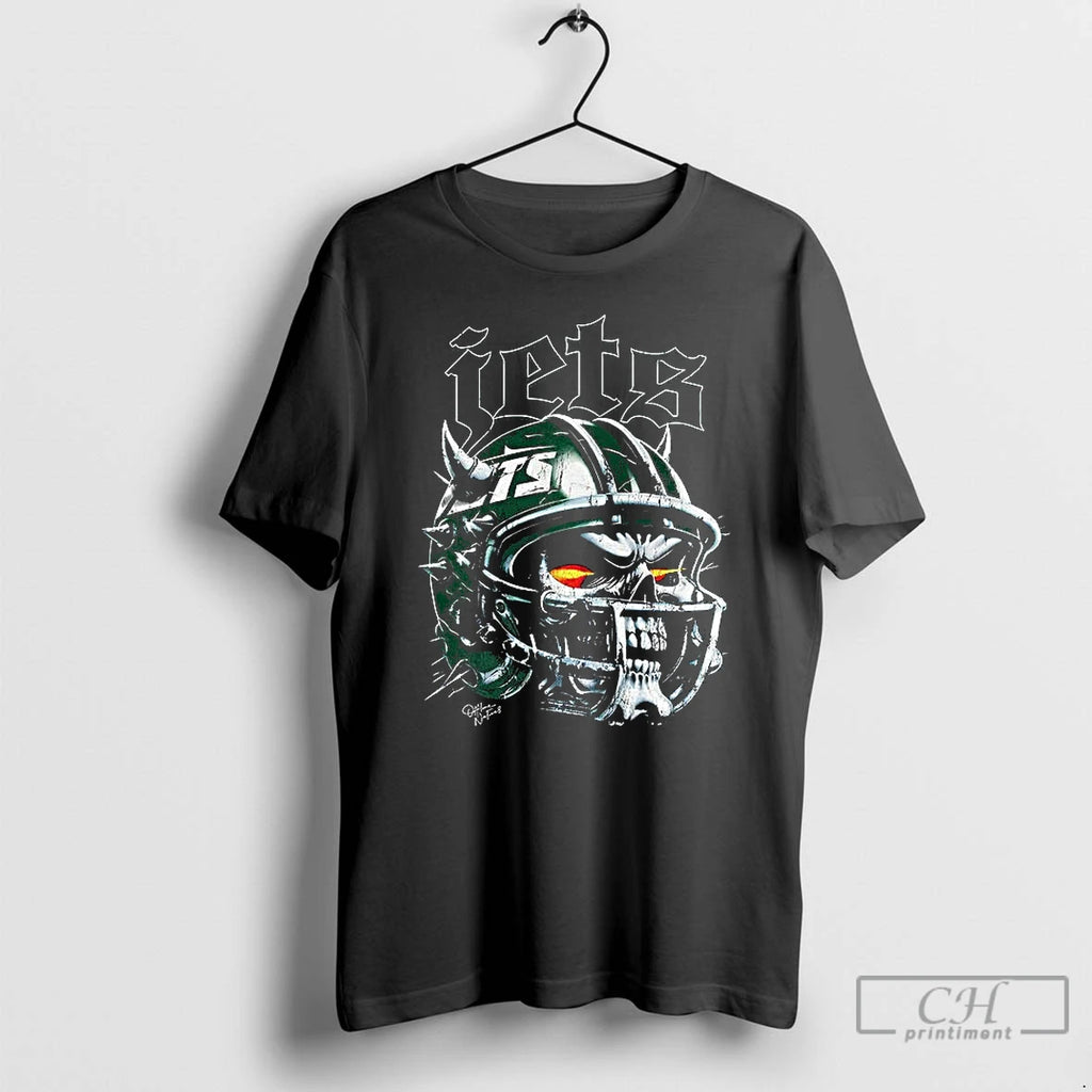 Premium New York Jets Football Skull Helmet Halloween T Shirts