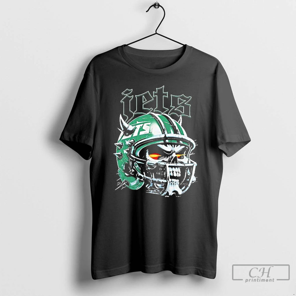 Premium New York Jets Skull Helmet T Shirts