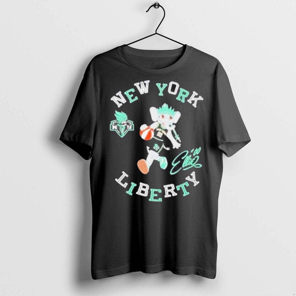 Premium New York Liberty Stadium Essentials Black Mascot Numero Uno T Shirts
