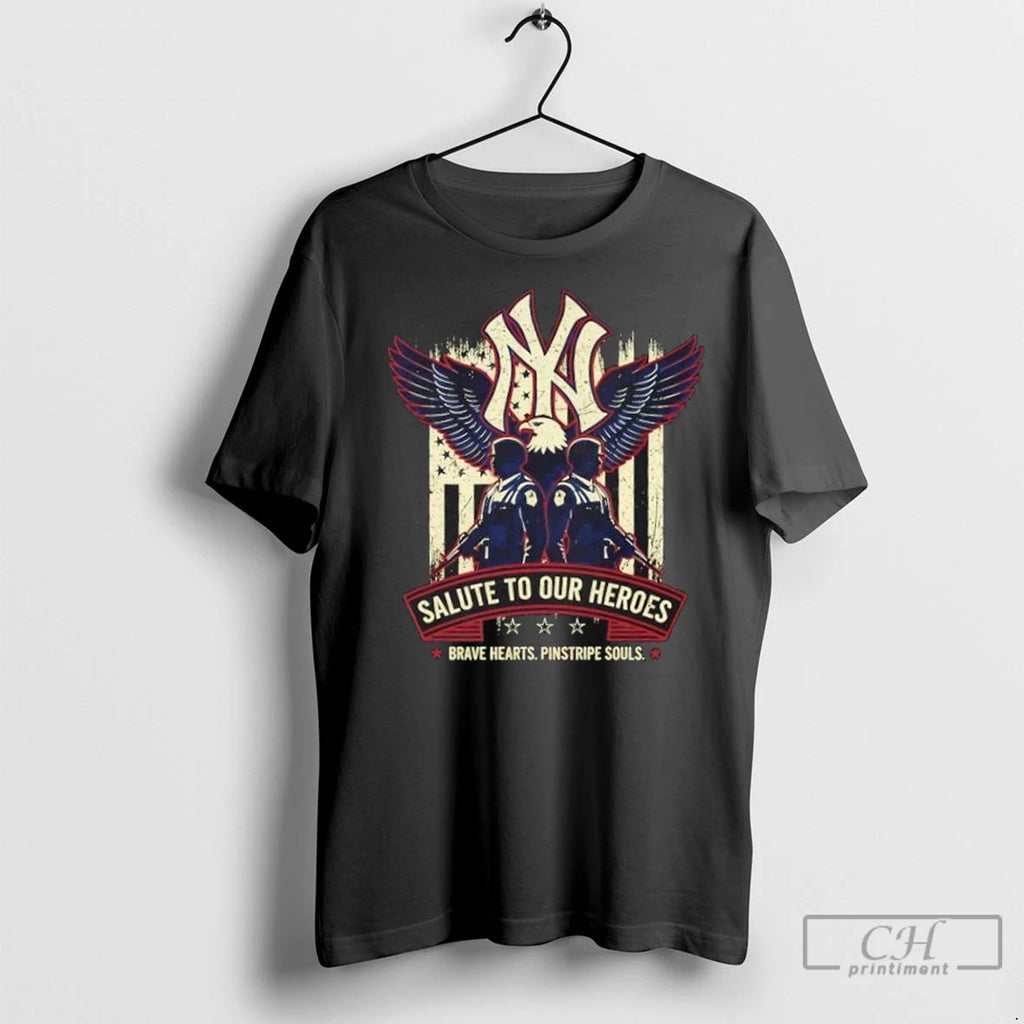 Premium New York Yankees Salute To Our Heroes Brave Hearts Pinstripe Souls