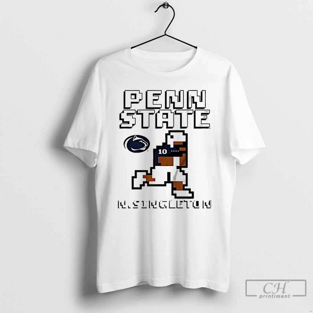Premium Nick Singleton Penn State Nittany Lions Football Retro Baller 8 Bit Style T Shirts