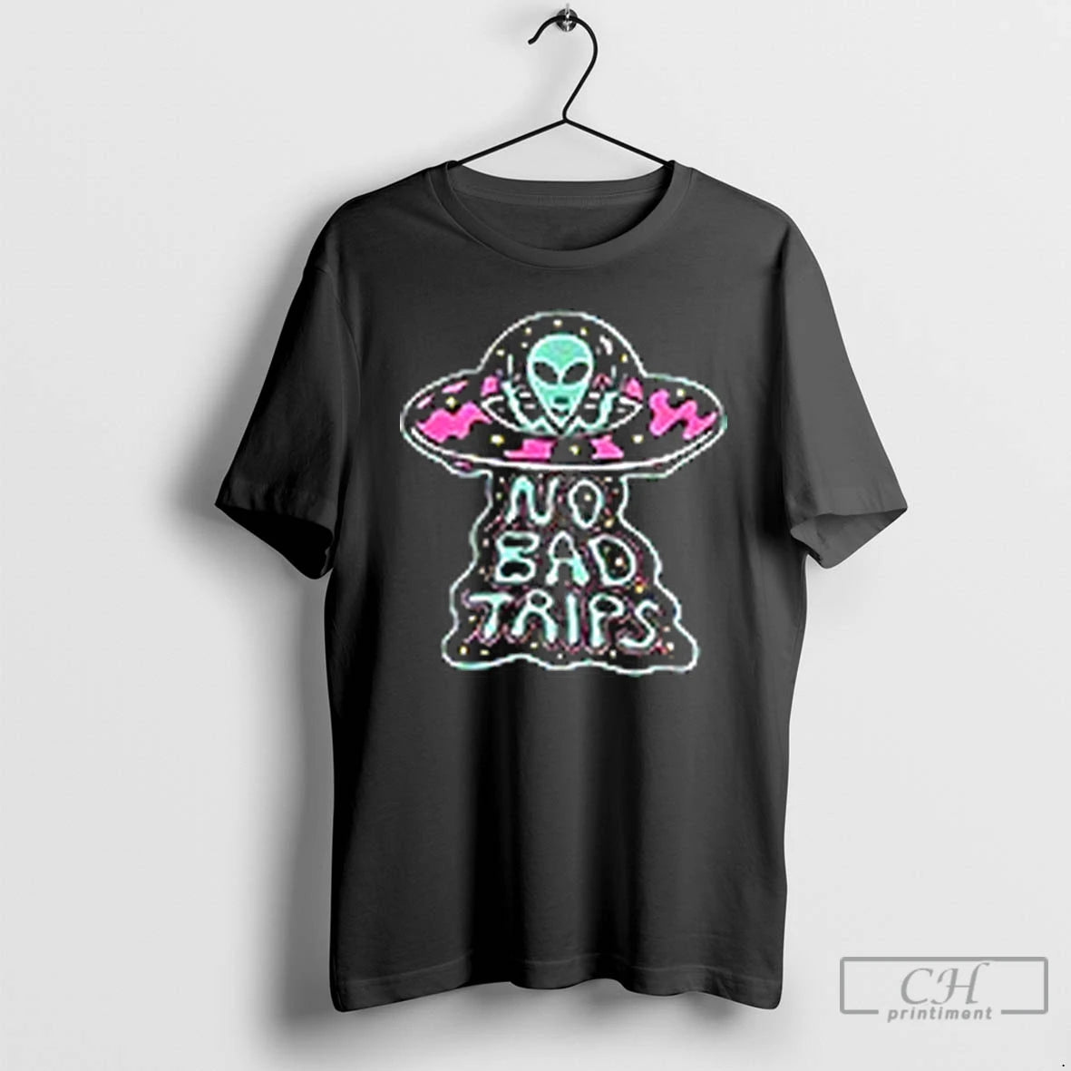 Premium No Bad Trips Alien 1 Sided T Shirts