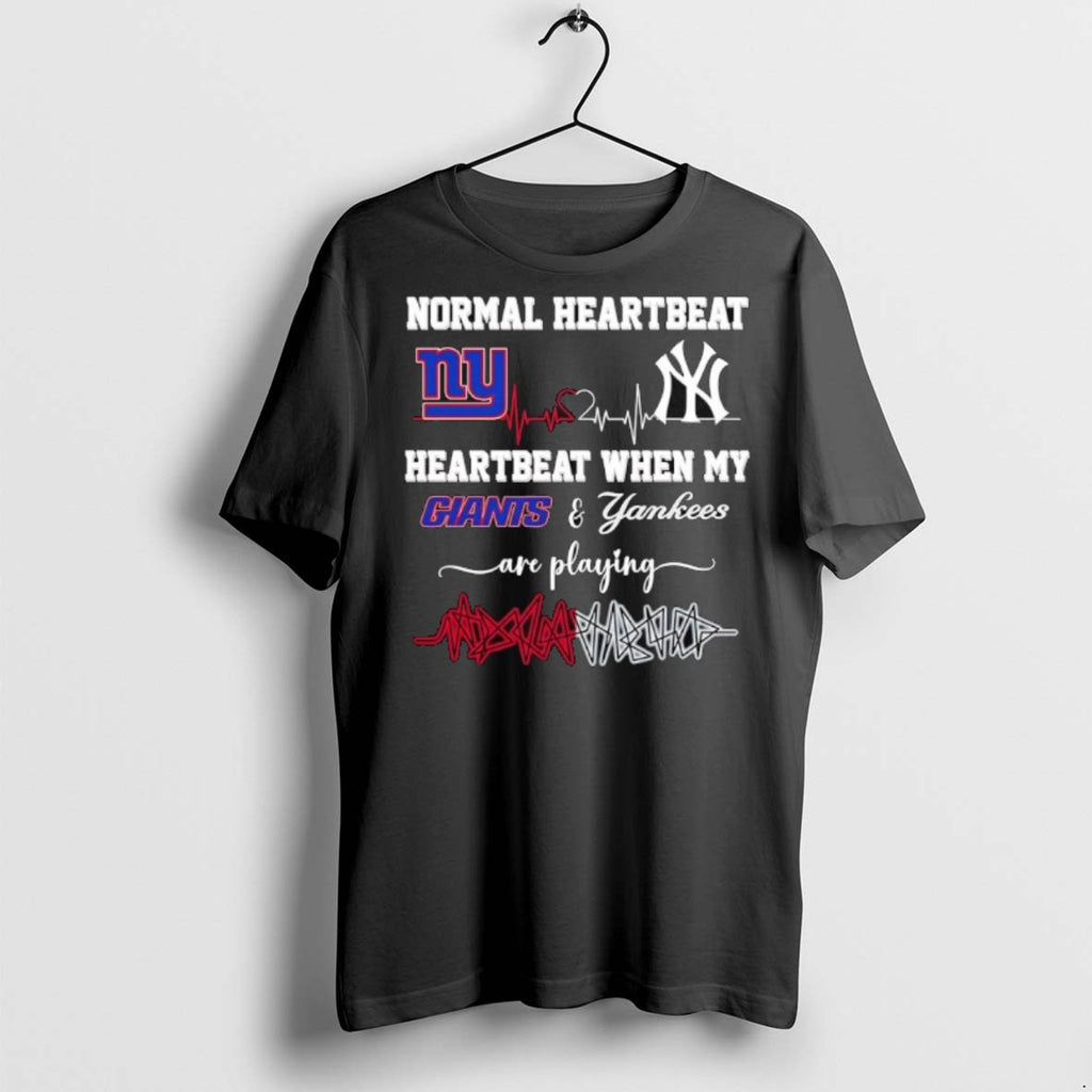 Premium Normal Heartbeat When My New York Giants And New York Yankees Are Playing Logo