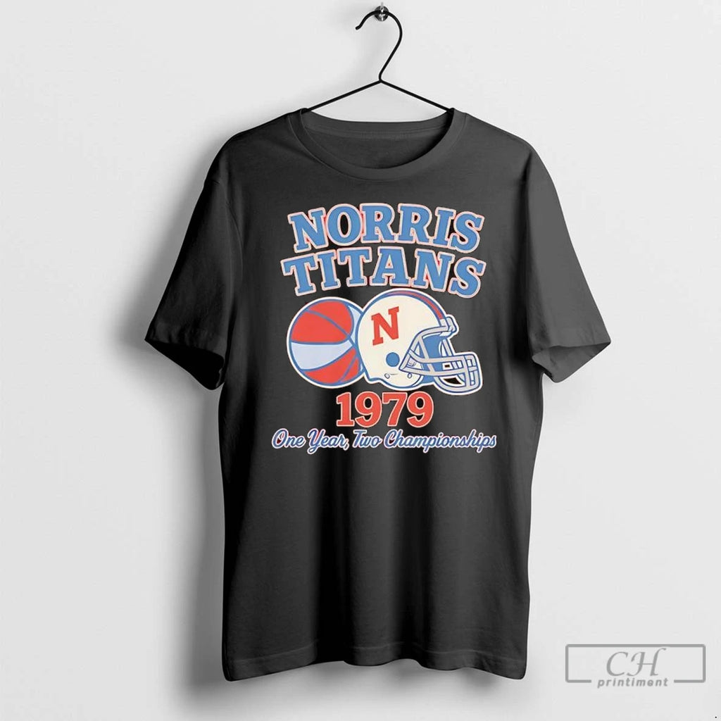 Premium Norris Titans 1979 One Year Two Championships Helmet Logo T Shirts