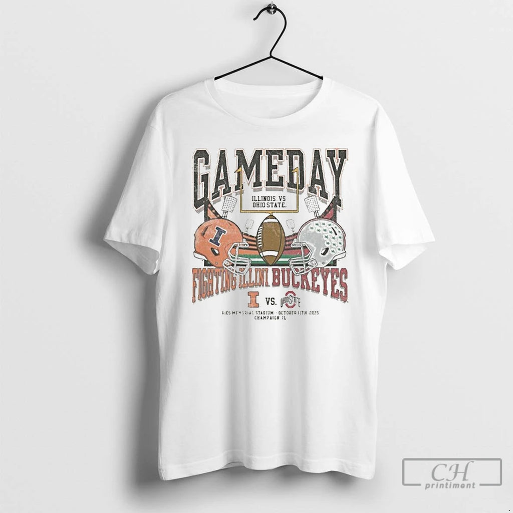 Premium Osu Vs Illinois 2025 Gameday Matchup Helmet T Shirts