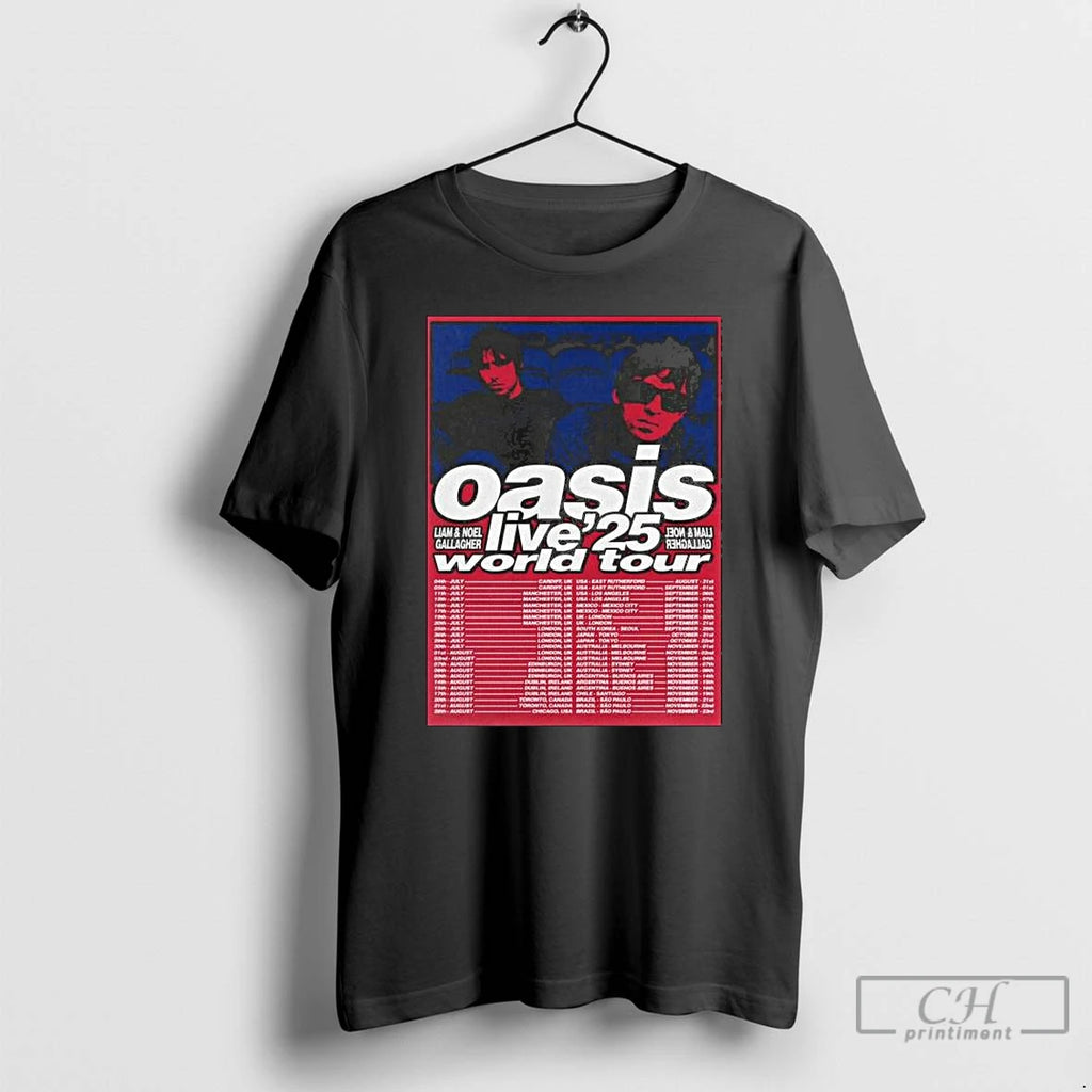 Premium Oasis Live 25 World Tour Long Sleve T Shirts