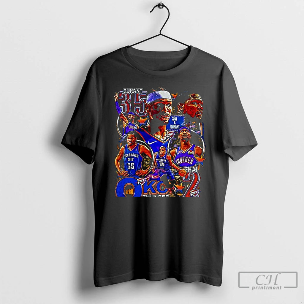 Premium Oklahoma City Thunders Gilgeous Alexander Shai X Kevin Durant Thunder Up Graphic 1 Sided