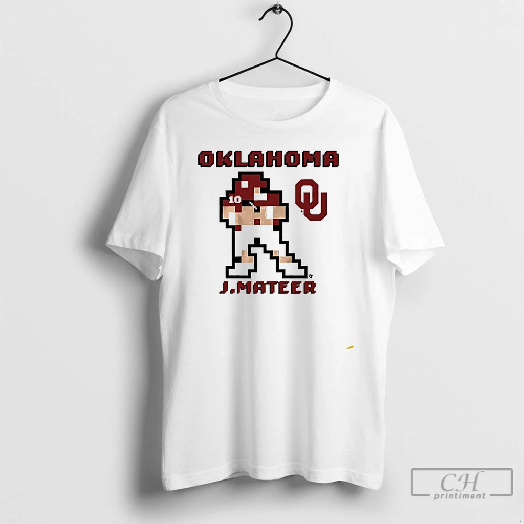 Premium Oklahoma Sooners Football John Mateer Pixel T Shirts