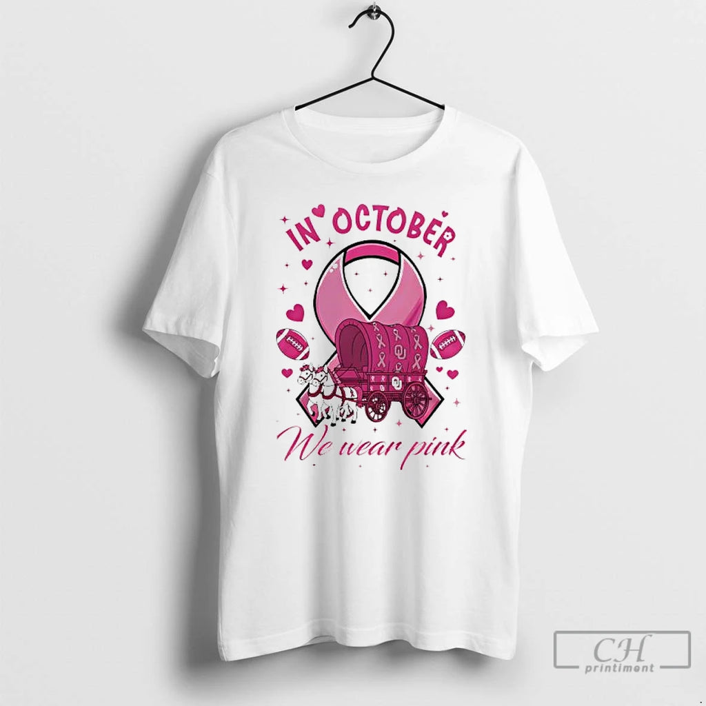 Premium Oklahoma Sooners Tackle Cancer Win Together In October We Wear Pink T Shirts
