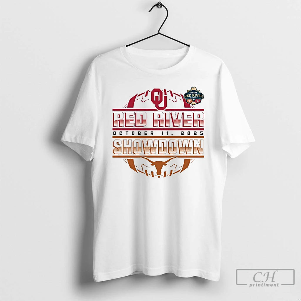 Premium Oklahoma Sooners Vs Texas Longhorns 2025 Red River Rivalry Matchup October 11 T Shirts