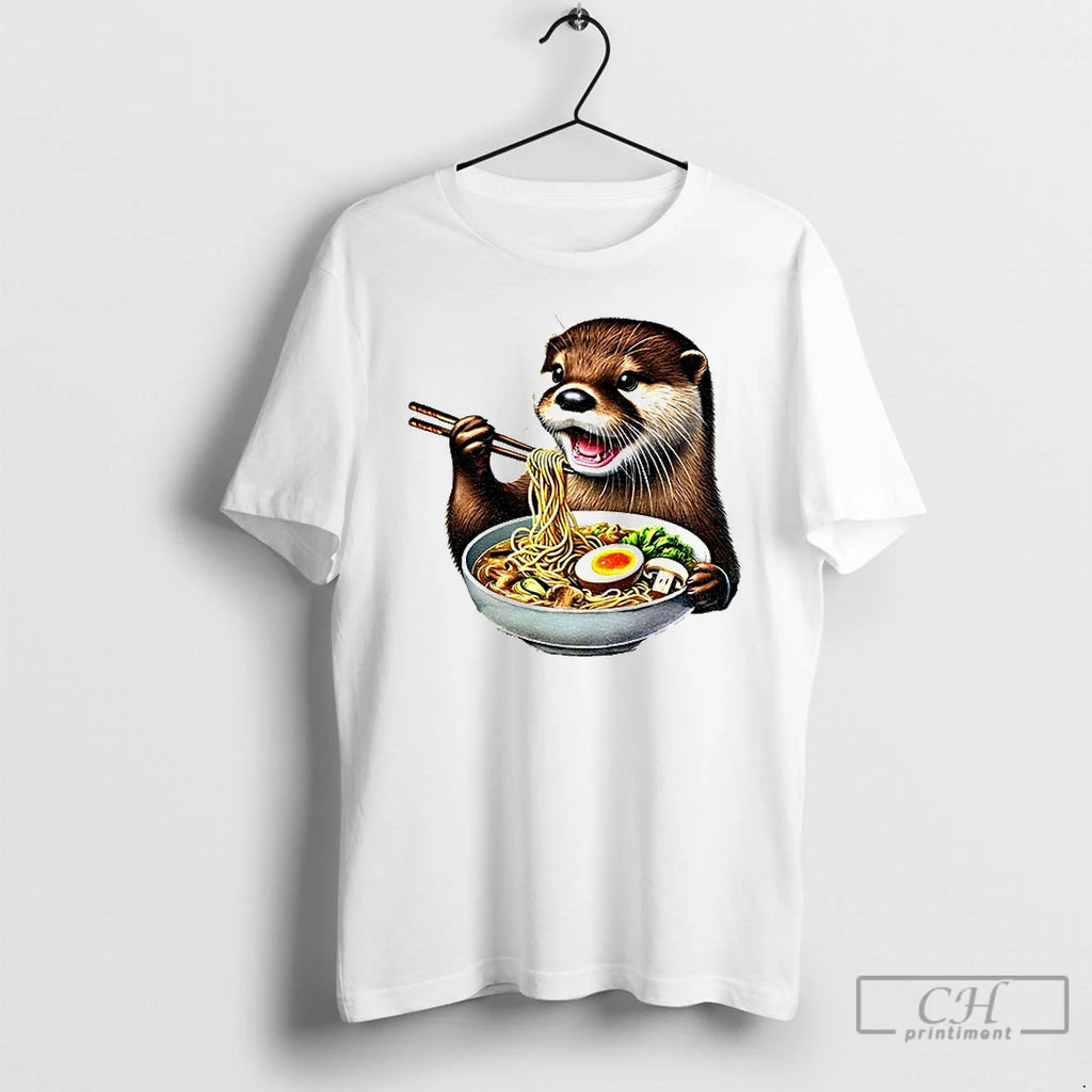 Premium Otter Eat Ramen Funny Meme T Shirts
