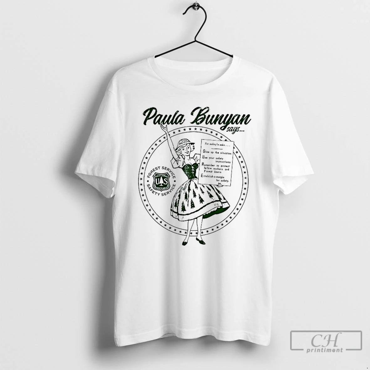 Premium Paula Bunyan Say Sure Guardian Of Safety Forest Service Safety Service T Shirts