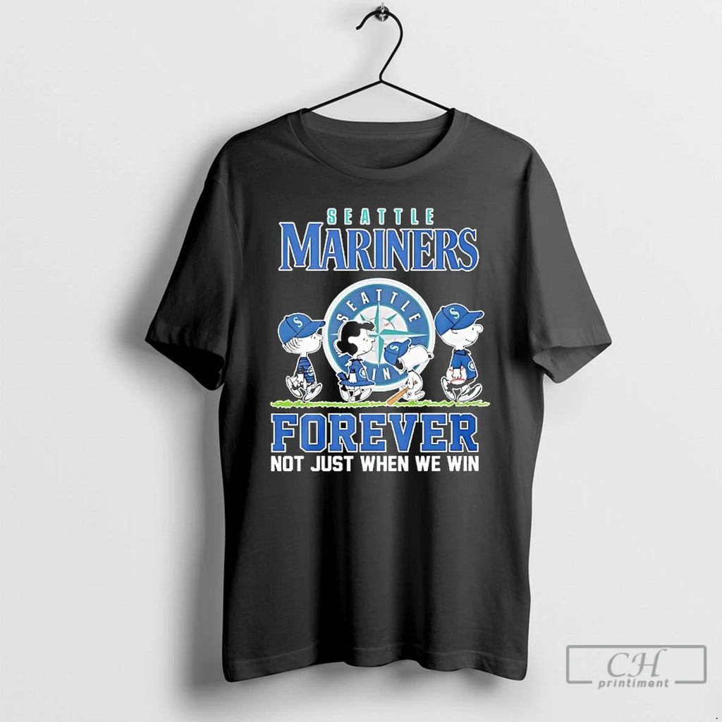 Premium Peanuts Comic X Seattle Mariners Forever Not Just When We Win T Shirts