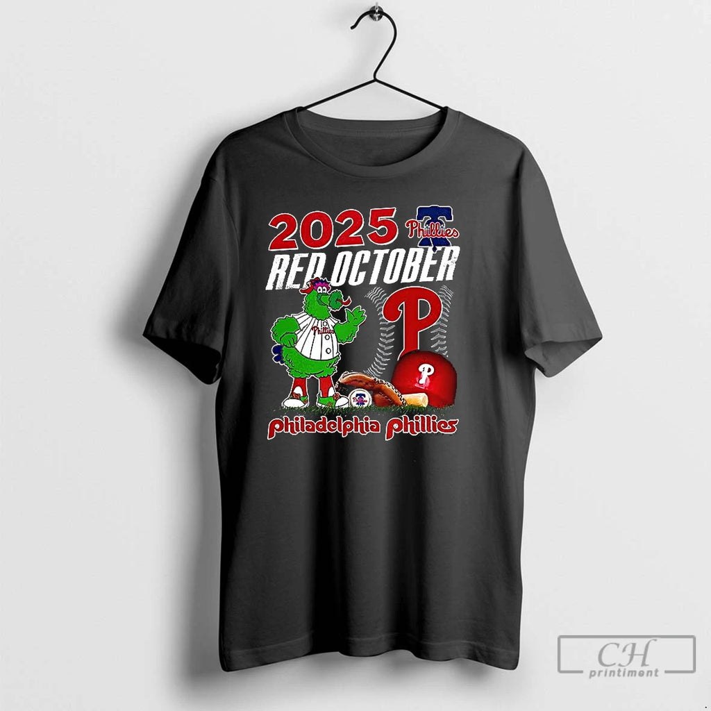Premium Philadelphia Phillies Red October 2025 Mascot T Shirts