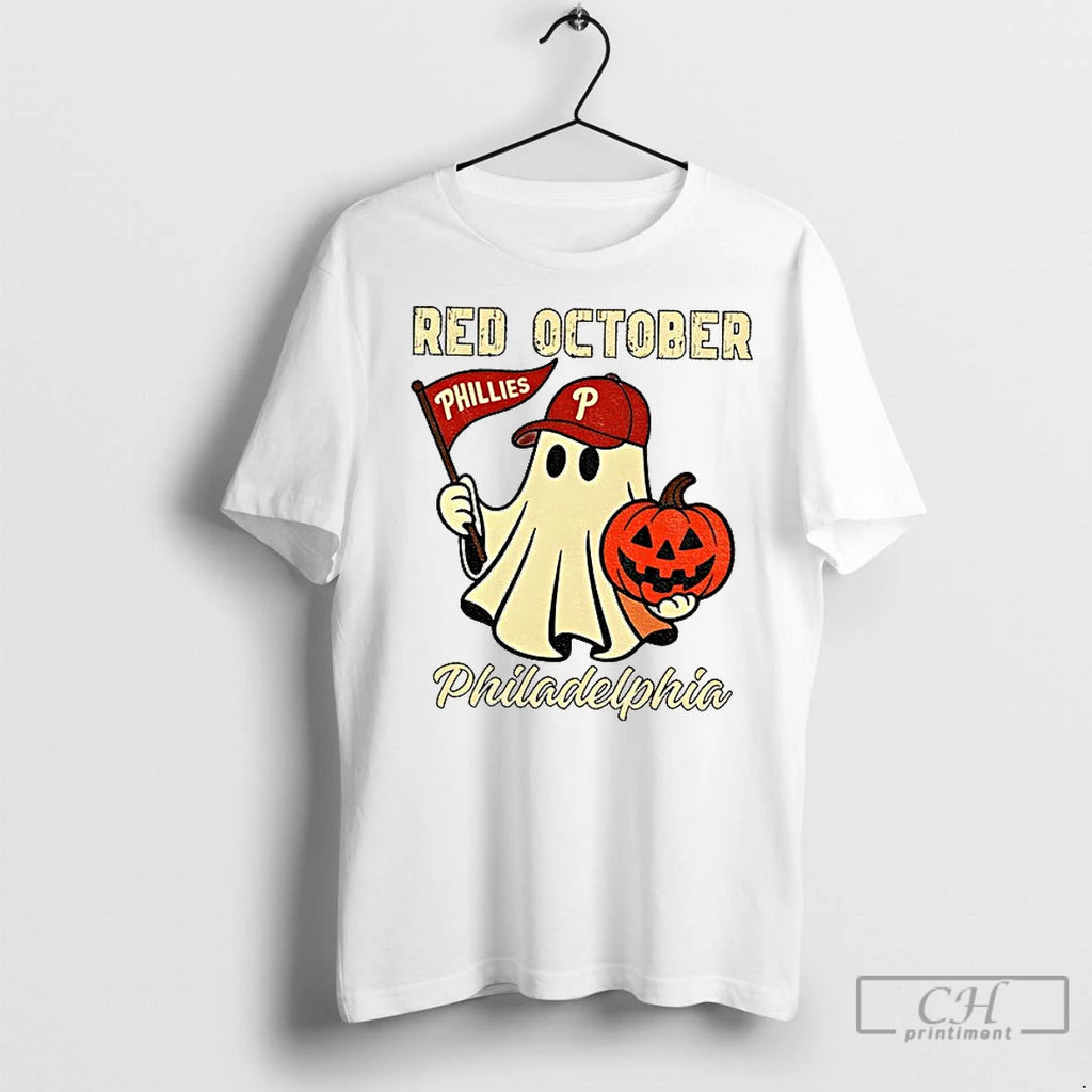 Premium Phillies Halloween Ghost Red October Spooky Baseball