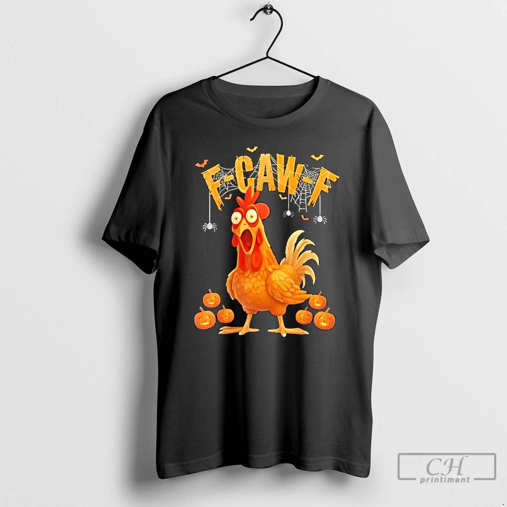 Premium Pumpkin Chicken F Caw F Funny Halloween T Shirts