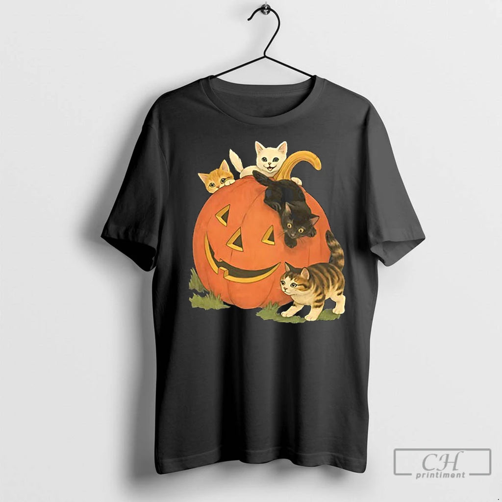 Premium Pumpkin Cat Halloween Ceramic Ceramic And Classic Dad Cap