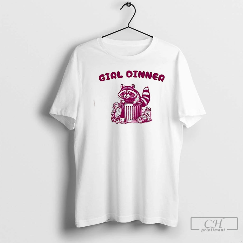 Premium Raccoon Trash Girl Dinner T Shirts