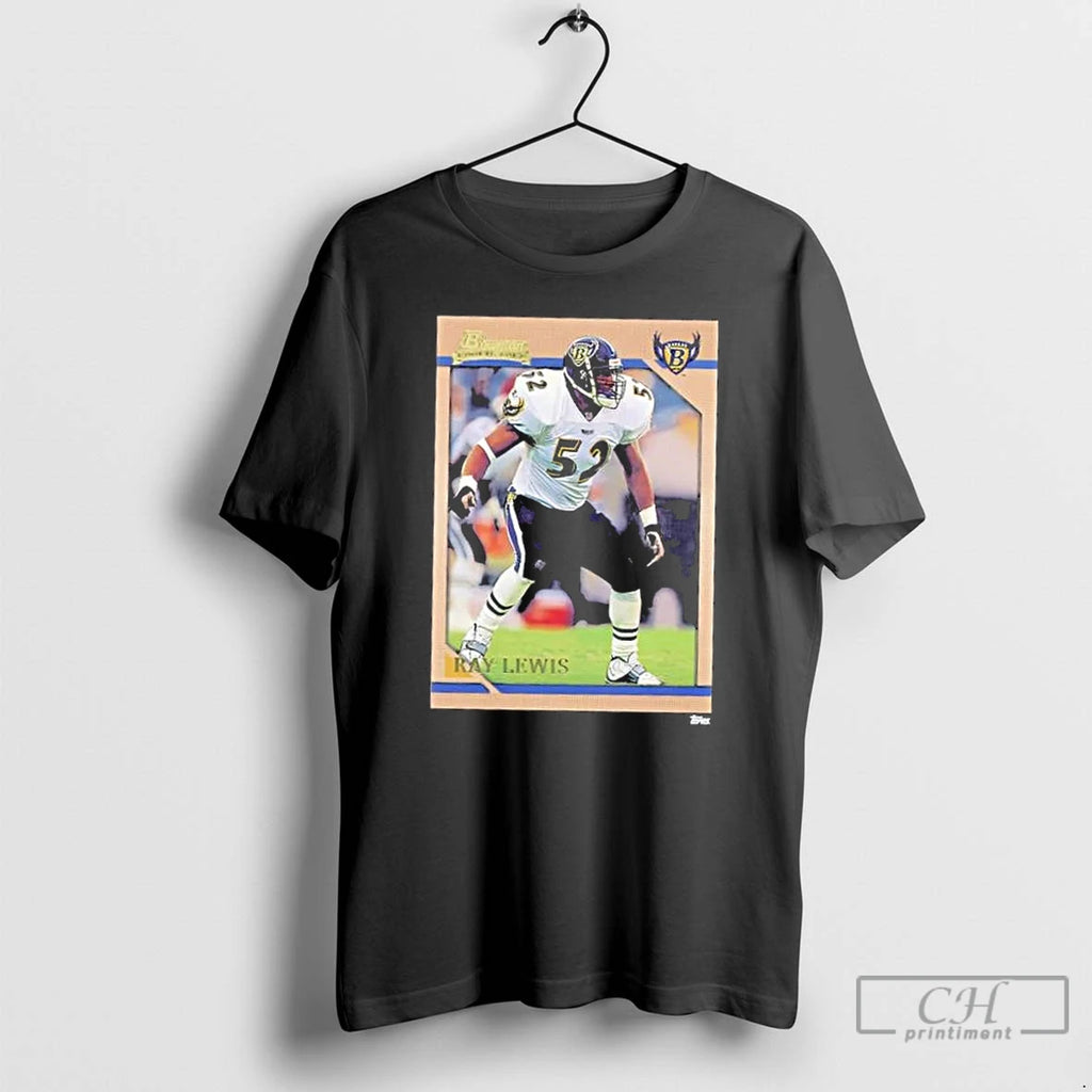 Premium Ray Lewis Baltimore Ravens Trading Card T Shirts