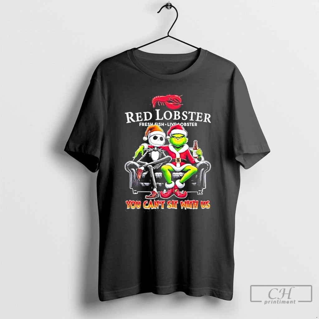 Premium Red Lobster Logo Santa Jack And Grinch You Cant Sit With Us T Shirts