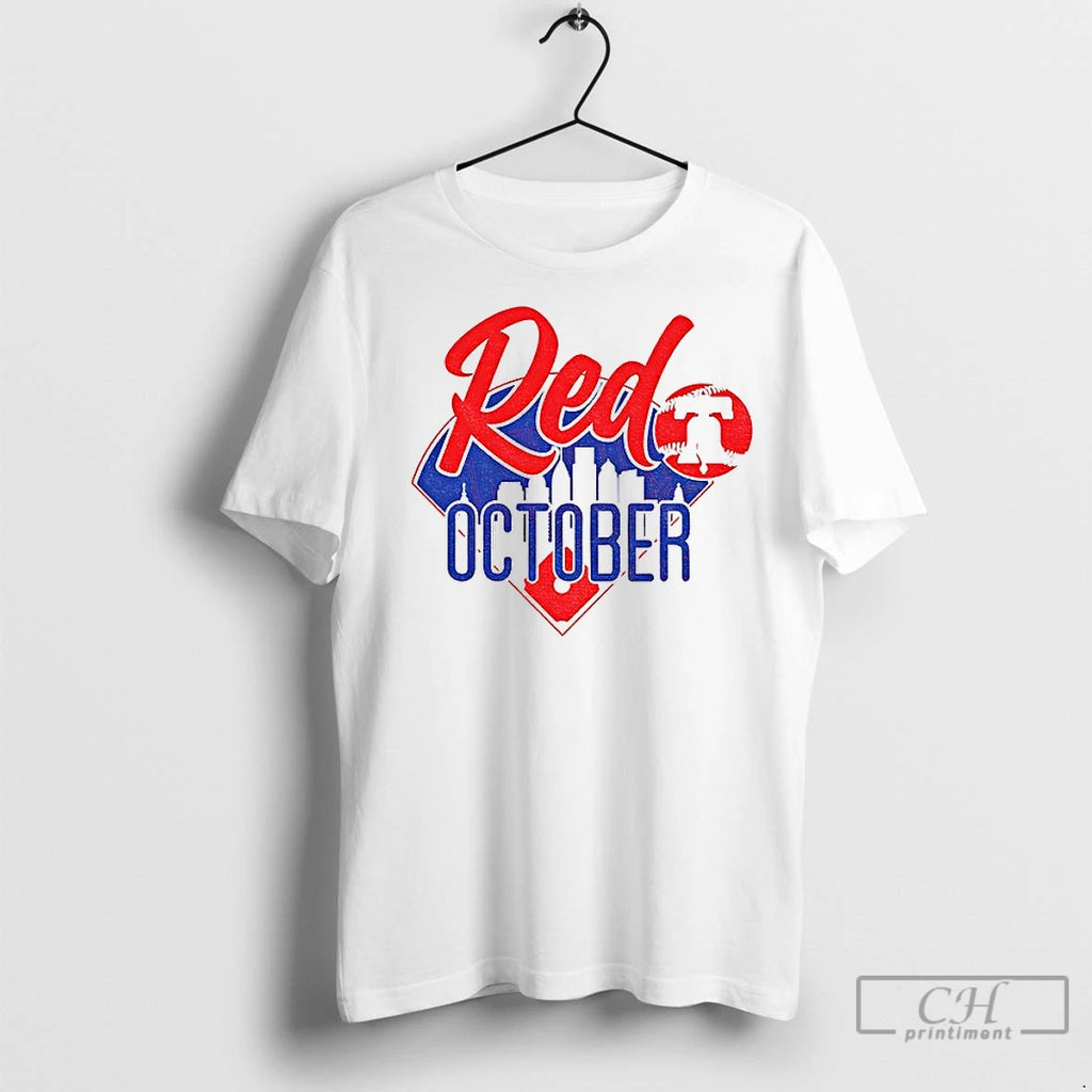 Premium Red October Philly Baseball Skyline