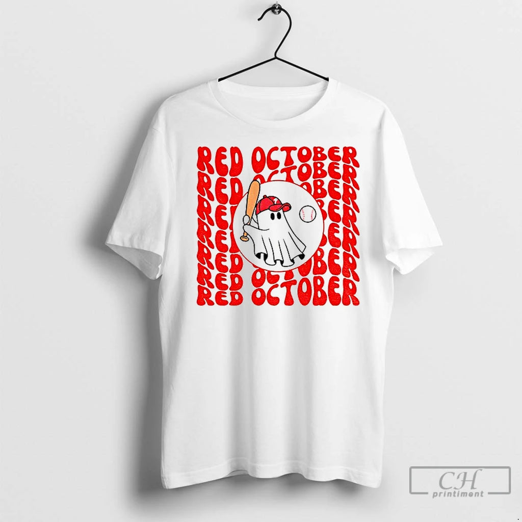 Premium Red October Retro Wave Phillies Ghost