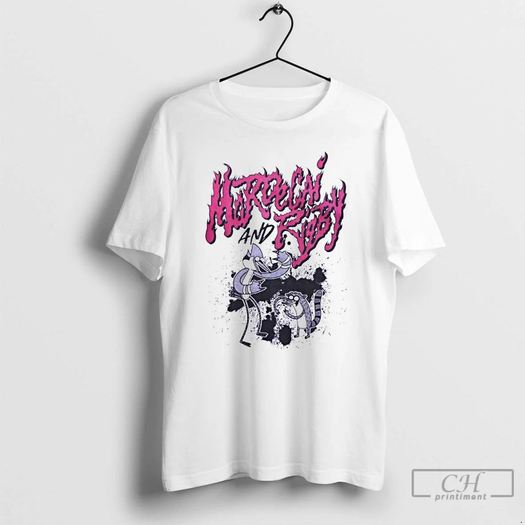 Premium Regular Show Mordecai And Rigby Flame Ornaments T Shirts