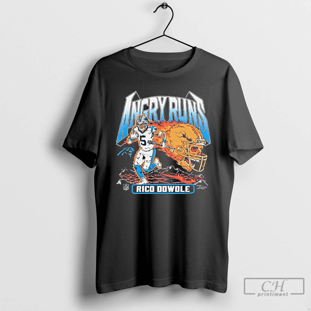 Premium Rico Dowdle Carolina Panthers Angry Runs Player T Shirts