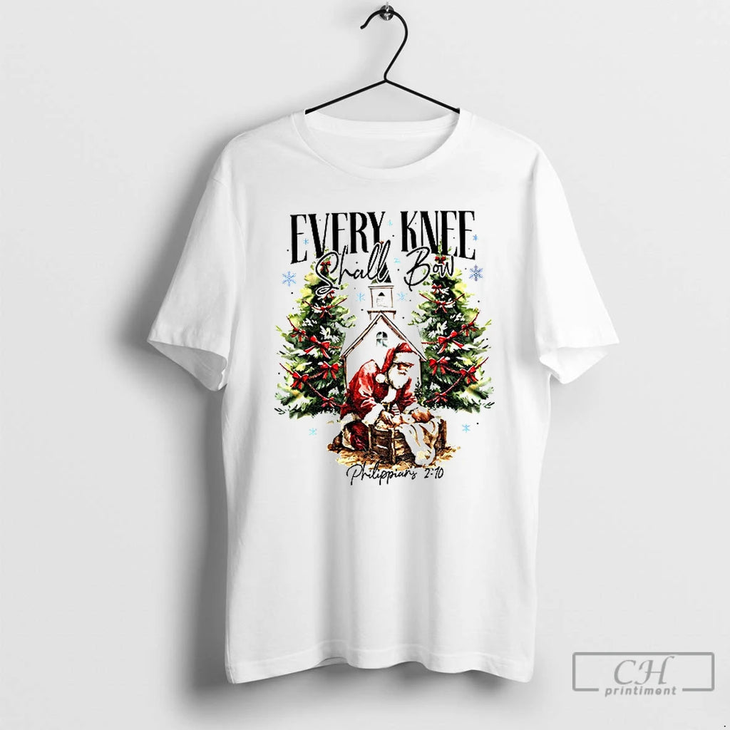 Premium Santa Claus Every Knee Shall Bow Christmas 2025 T Shirts