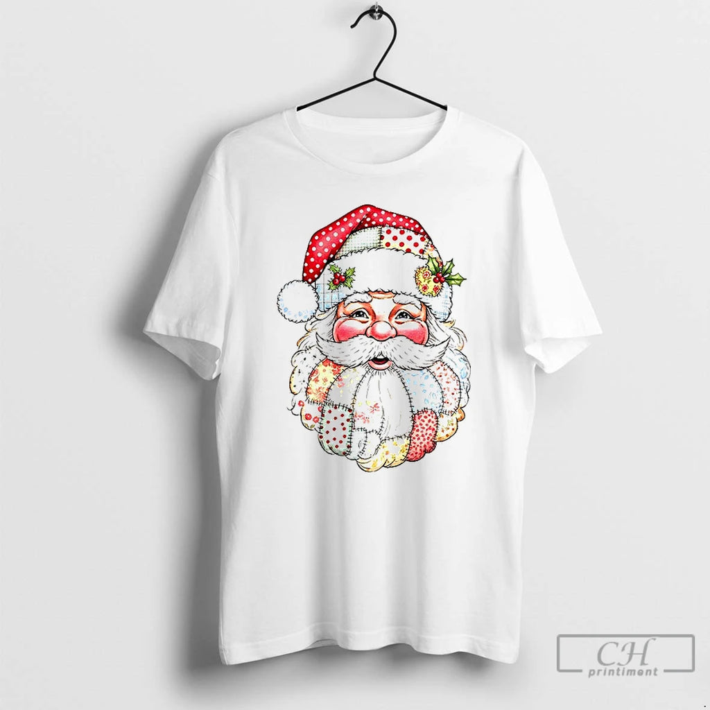 Premium Santa Claus Big Head Merry Christmas 2025 T Shirts