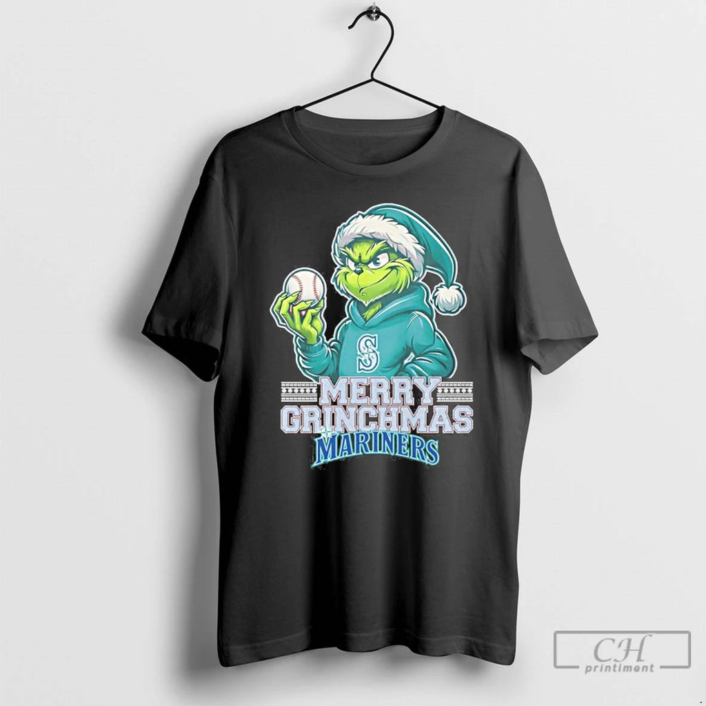 Premium Santa Grinch Merry Grinchmas Mariners T Shirts