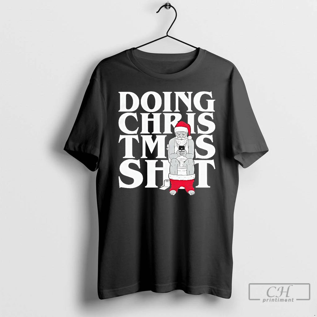 Premium Santa Claus Toilet Doing Christmas Shit T Shirts