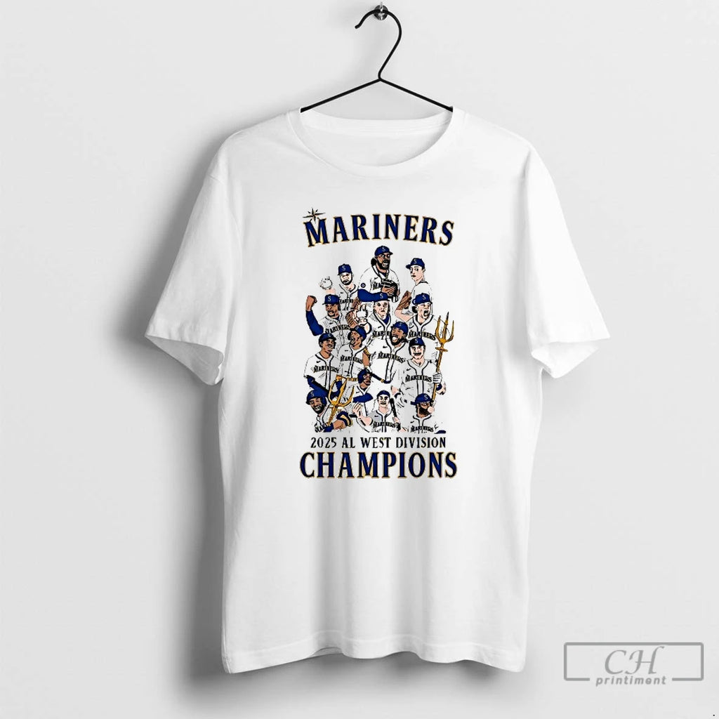 Premium Seattle Mariners 2025 Al West Division Champions Cartoon T Shirts