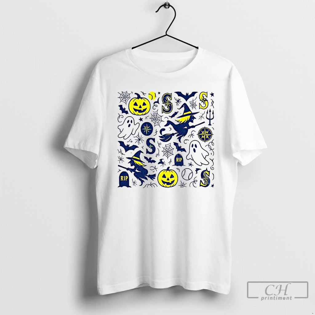 Premium Seattle Mariners Inspired Modern Halloween T Shirts