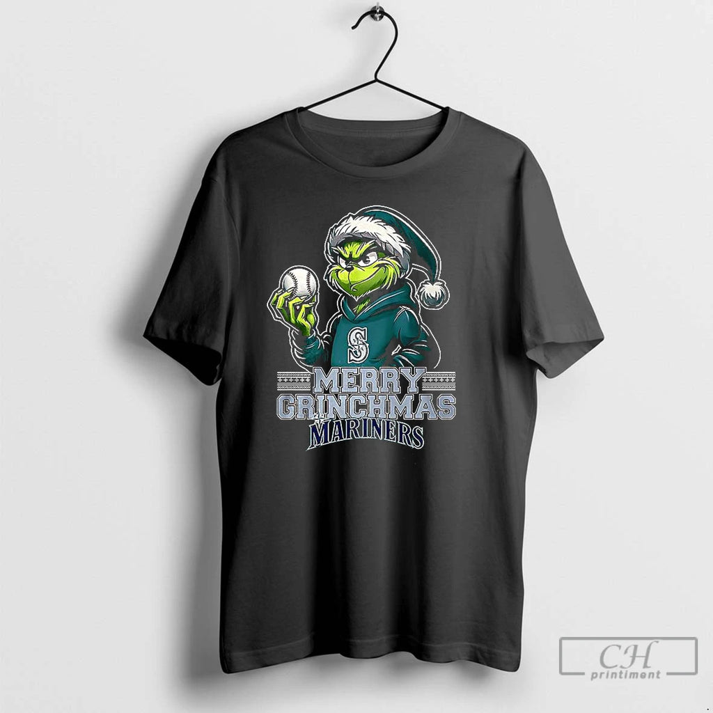 Premium Seattle Mariners Merry Grinchmas Christmas T Shirts