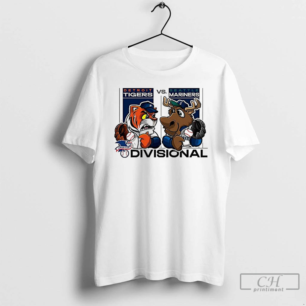Premium Seattle Mariners Vs Detroit Tigers American League Division Series 2025 Mascot T Shirts