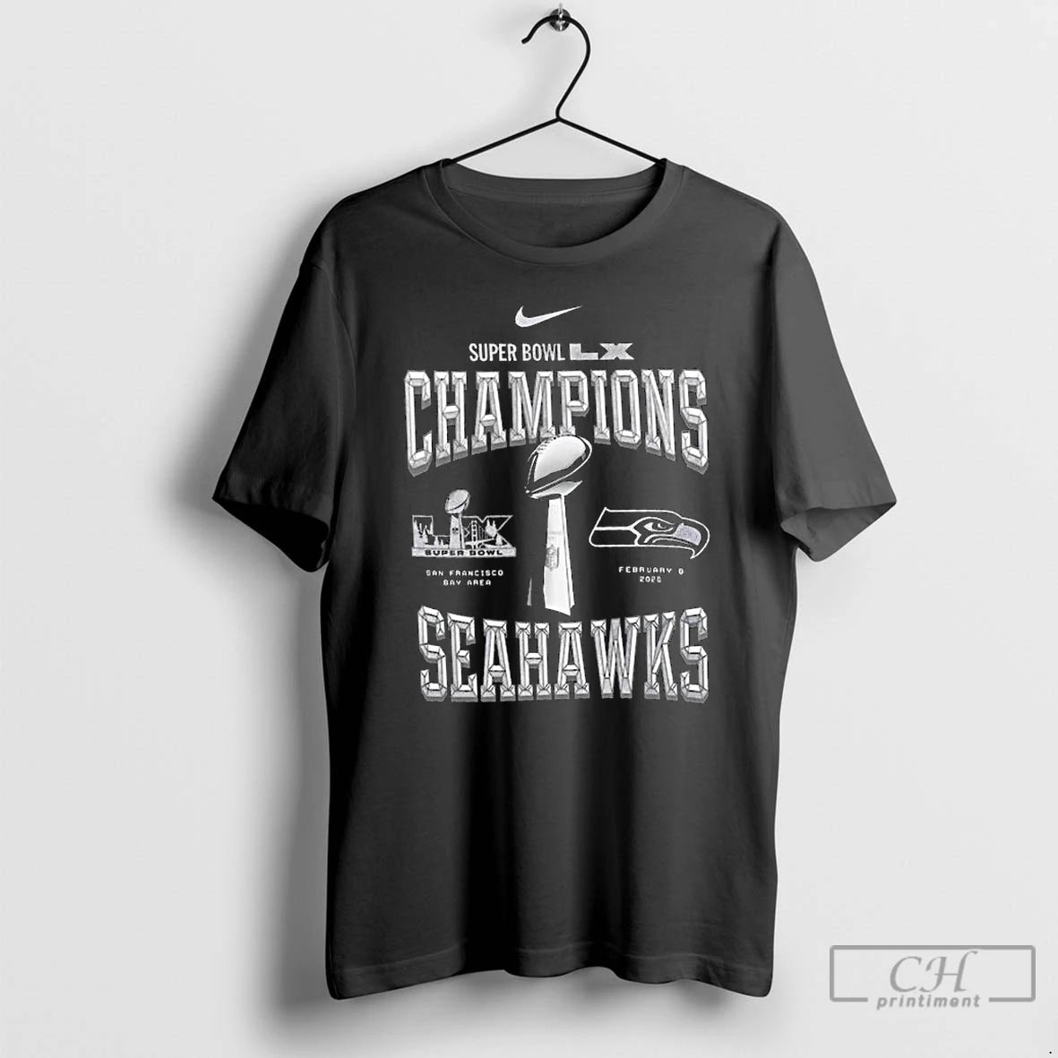 Premium Seattle Seahawks Super Bowl Lx Champions Locker Room Trophy Collection Replica T Shirts Sweater