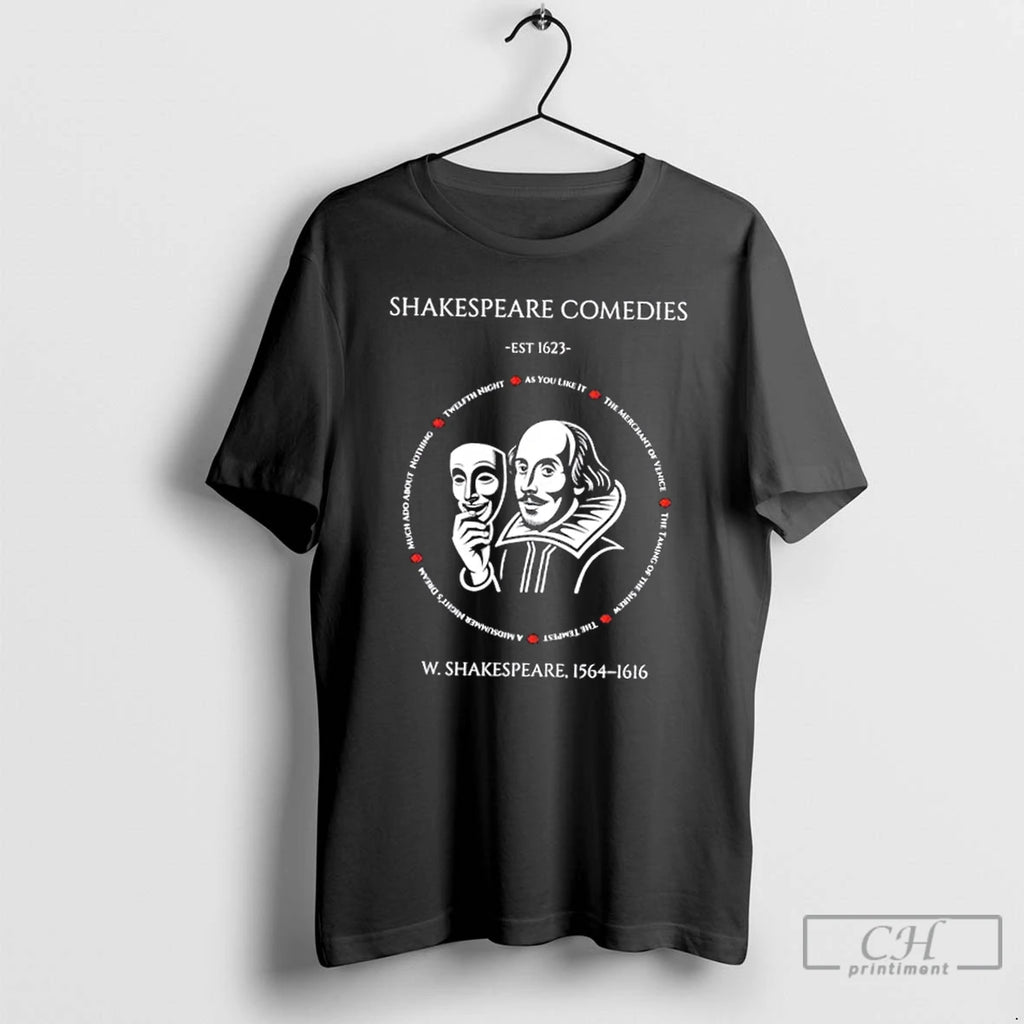 Premium Shakespeare Comedies Est 1623 W Shakespeare 1564 1616 T Shirts