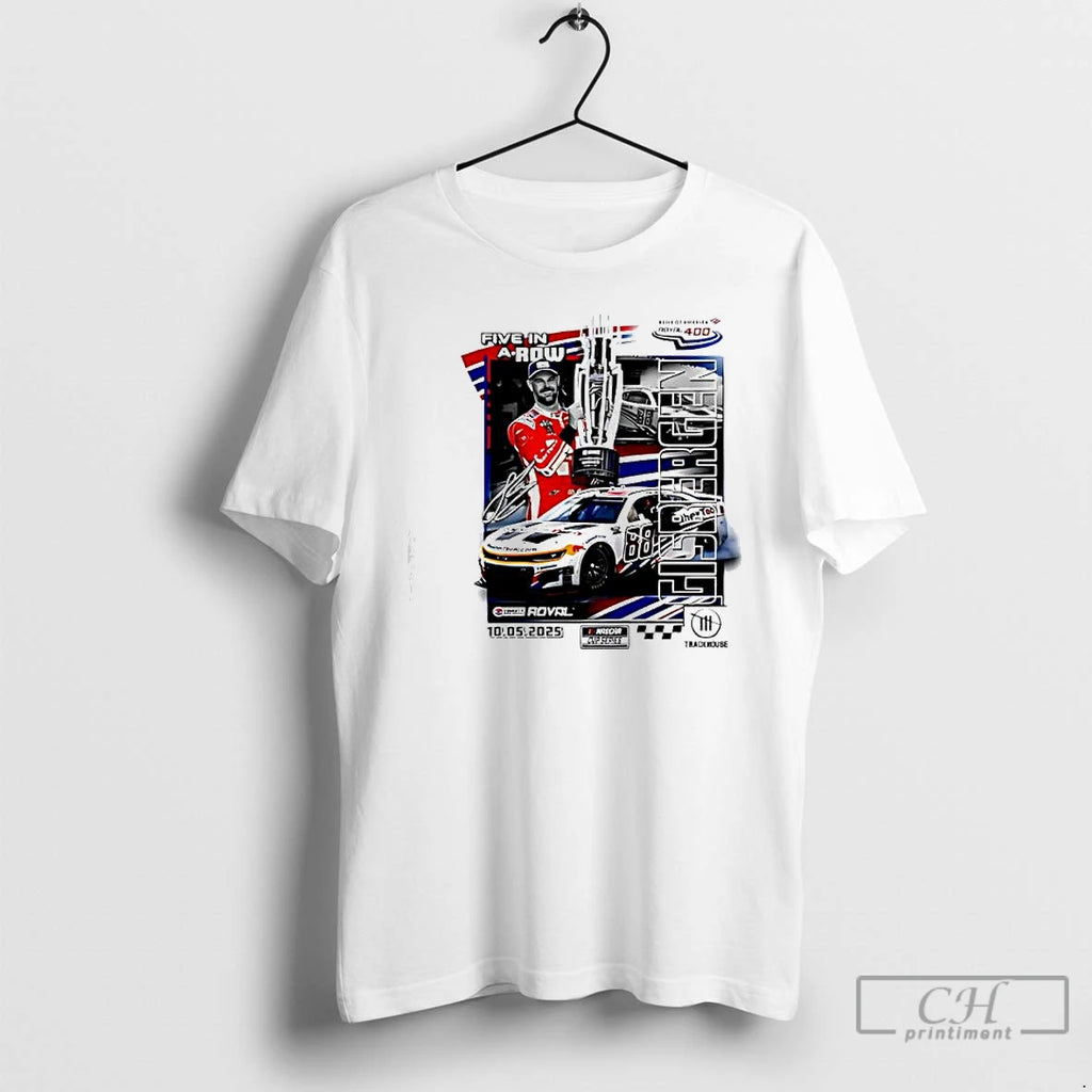 Premium Shane Van Gisbergen Checkered Flag Sports White 2025 Bank Of America Roval 400 Race