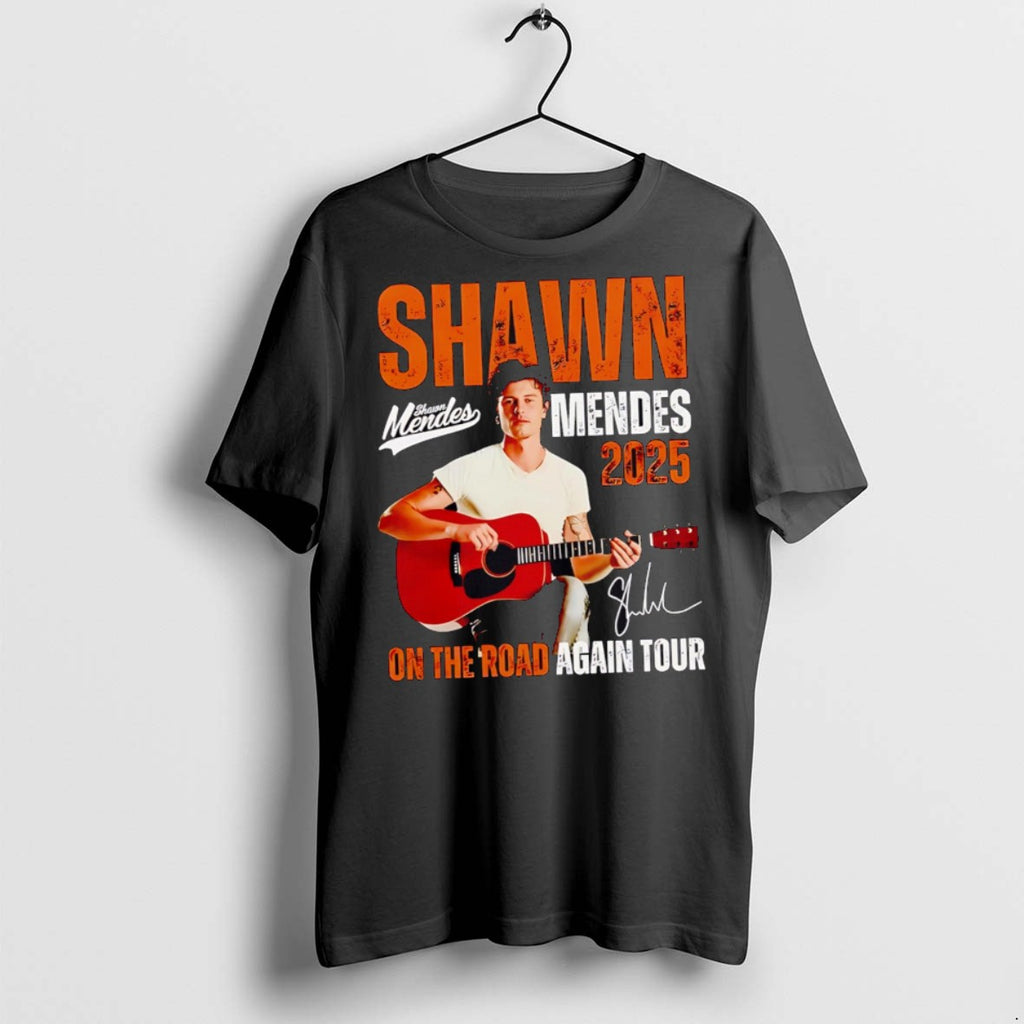 Premium Shawn Mendes 2025 On The Road Again Tour Signature T Shirts