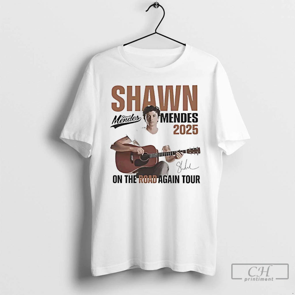 Premium Shawn Mendes On The Road Again Tour 2025 Signature T Shirts