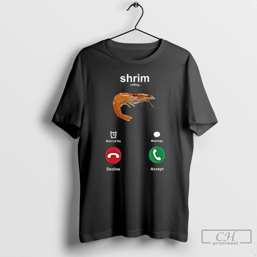 Premium Shrimp Shrim Calling Remind Me Message Decline Accept Ceramic Ceramic And Classic Dad Cap