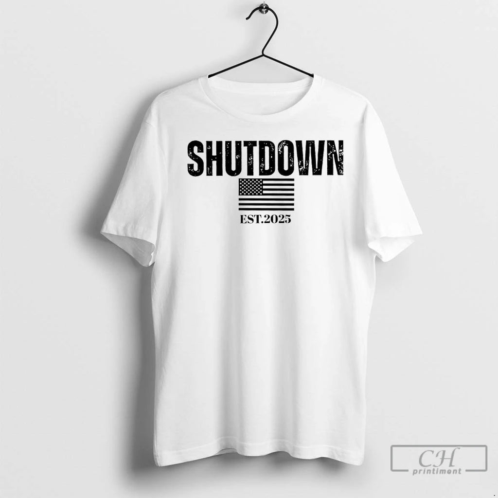 Premium Shutdown 2025 American Flag